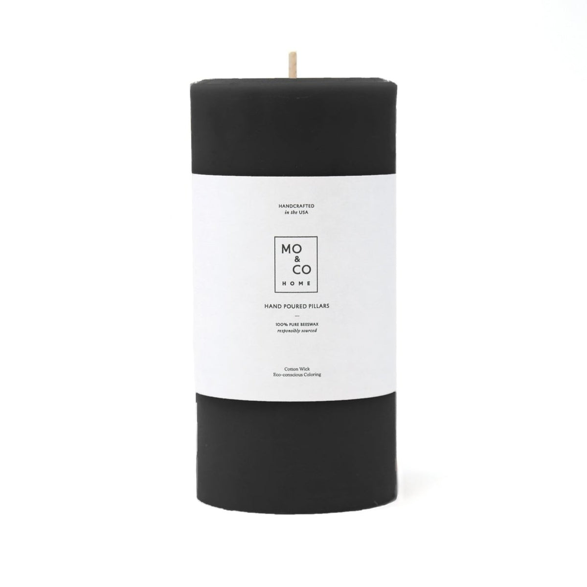 Charcoal Beeswax Pillar Candle Candle Mo & Co Home 3" x 6"  