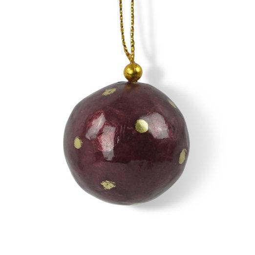 Ornament, Dots in Berry/Gold Holiday Ornaments Kinta   