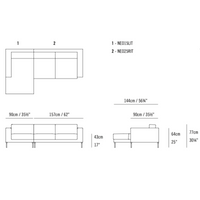 Neo Sectional Sofa Bensen Left Tundra 07 Bronzato