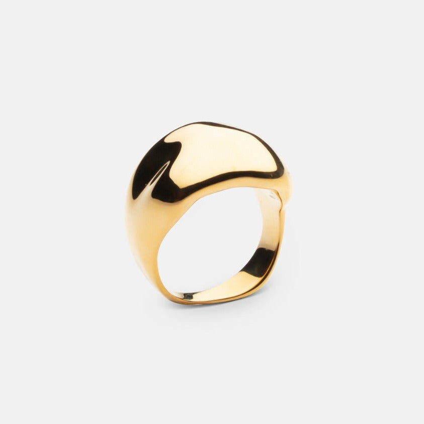 Chunky Ring Ring Skultuna Medium Gold Plated Steel 