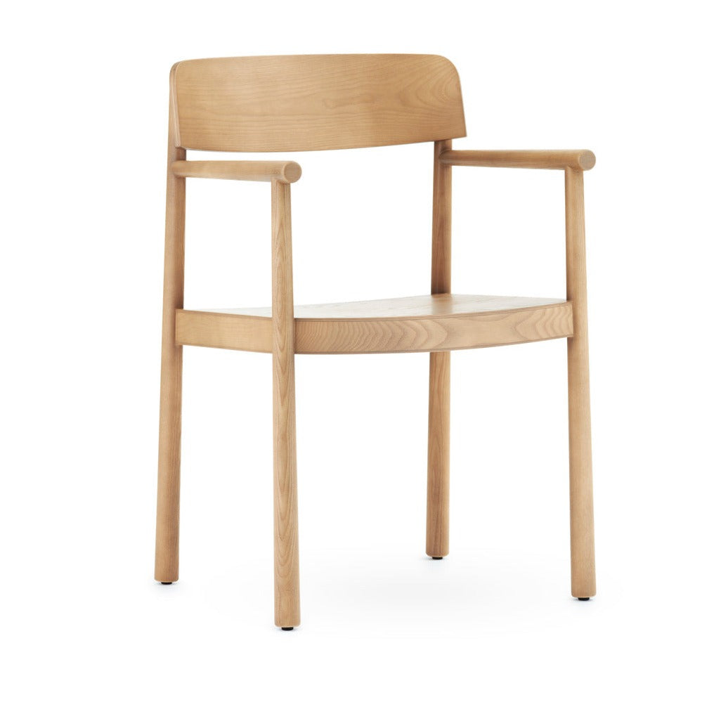 Timb Armchair, Leather Dining Chair Normann Copenhagen Wood Camel 