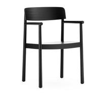 Timb Armchair, Leather Dining Chair Normann Copenhagen Wood Black 