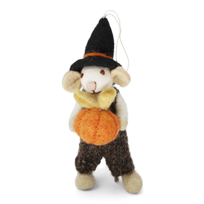 Boy Mouse with Pumpkin Seasonal & Holiday Decorations Gry & Sif   