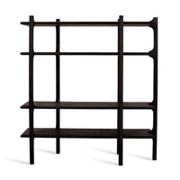 Tara Shelving System Furniture Zanat 49" W x 14" D x 63.5" H Maple Black Stain 