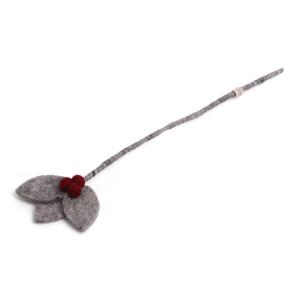 Felt Holly Branch Accessories Gry & Sif Grey/Red Berries  