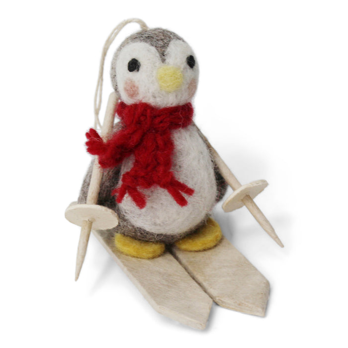 Felt Penguin on Skis Accessories Gry & Sif   