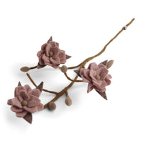 Magnolia Branch Felt Flowers Gry & Sif Dusty Rose  