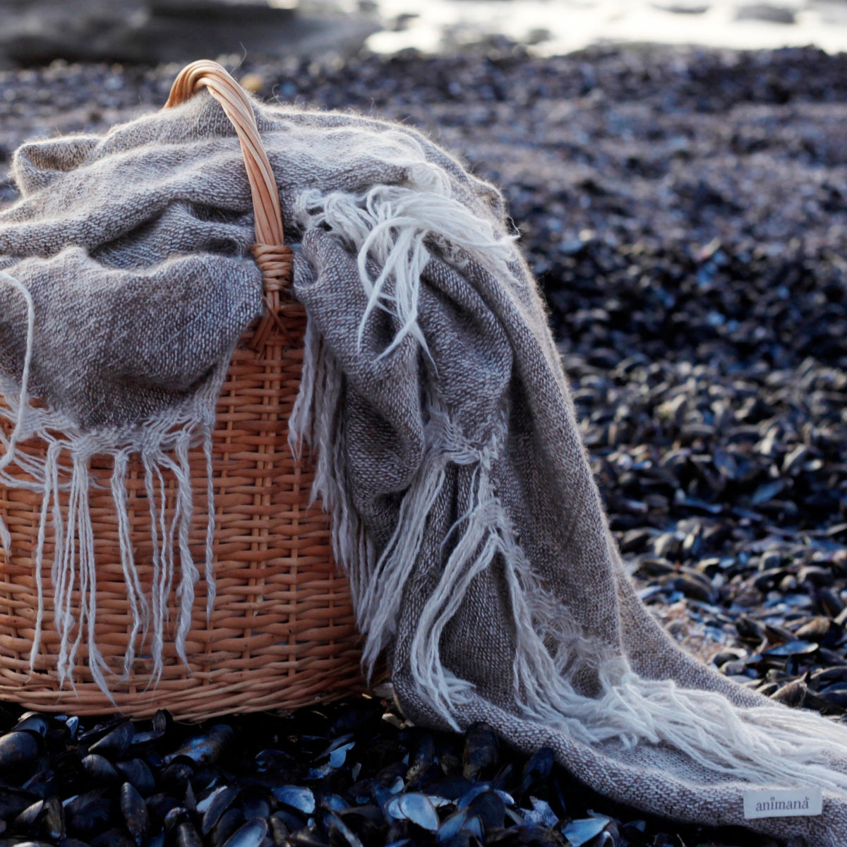 Double Blanket Throw Animana Heathered  