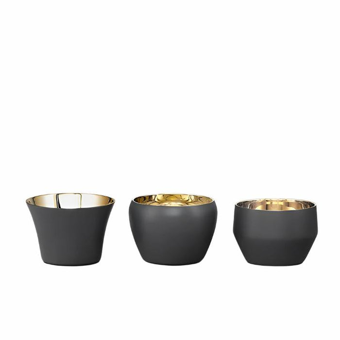 Kin Tea Light Set Candle Holder Skultuna Set of 3 Mole Gray 