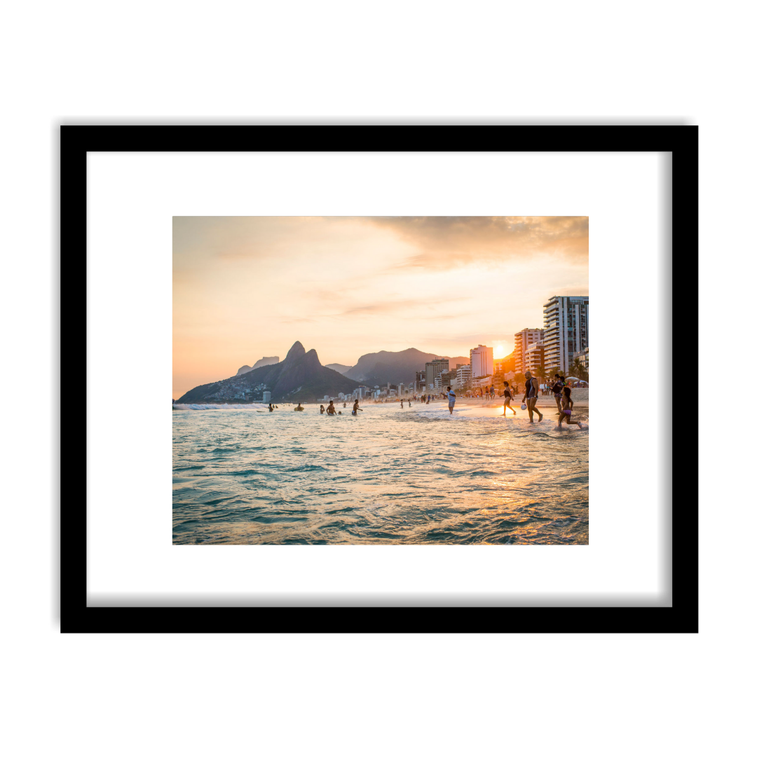 "Ipanema at Sunset" Framed Print Art Print Lindsay Upson Photography 11" x 14" Framed Black 