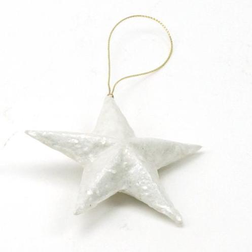 Star Ornament, White Capiz Holiday Ornaments Kinta Small  