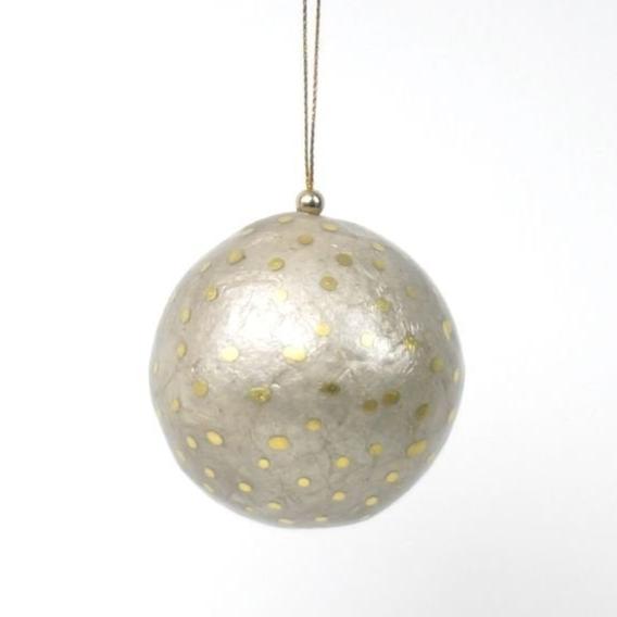 Round Ornament, Buff/Gold Holiday Ornaments Kinta   