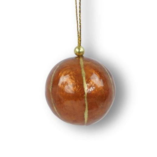 Ornament, Stripes in Cognac/Gold Holiday Ornaments Kinta   