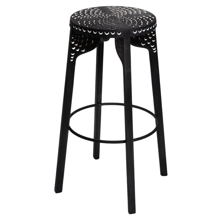 Tattoo Barstool Carved Stool Zanat