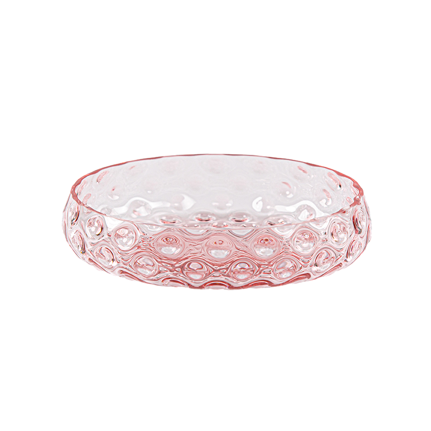 Bubble Glass Bowl Serving Kodanska Pink  