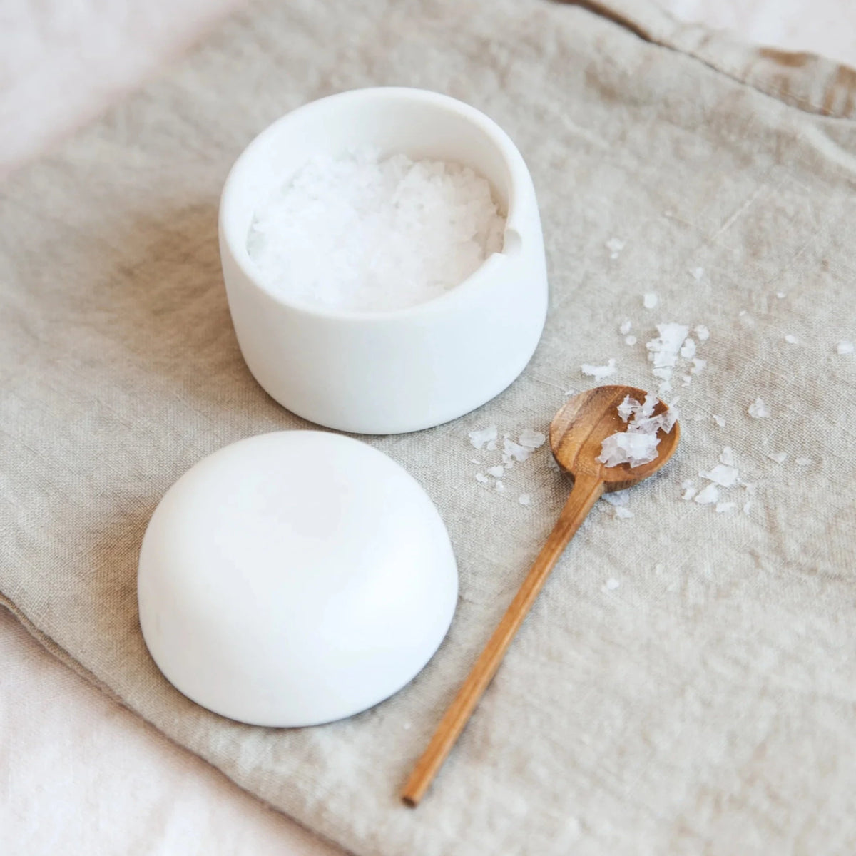 Salt Box + Spoon Serving Sale Earthen