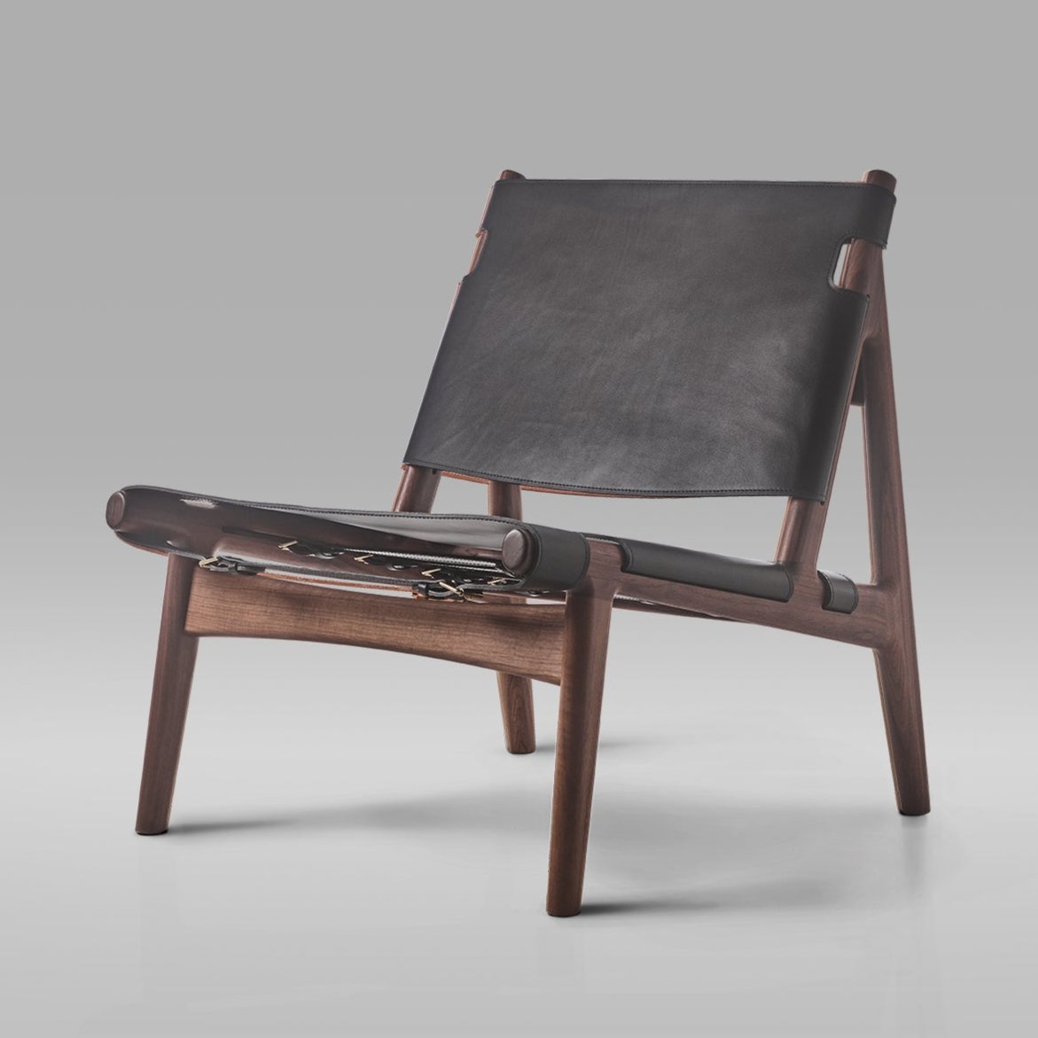 Hunter Lounge Chair Furniture Eikund Black White Oiled Oak 