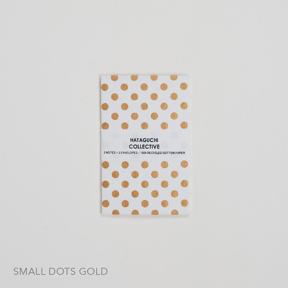 Small Card/Envelope Note Cards Hataguchi Collective Gold Confetti  