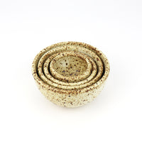 Mini Nesting Bowl Set Serving Manu Ceramics Speckled Wheat  