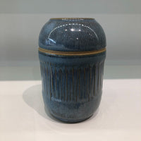 Carved Jar Decorative Object Richard Lau Blue  