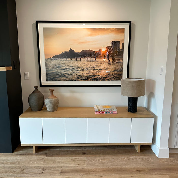 Geta Credenza Demo Modus Medium (6 Doors) Natural Oak Top White Lacquer