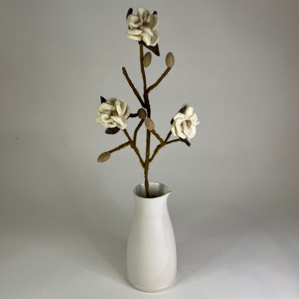 Magnolia Branch Felt Flowers Gry & Sif   