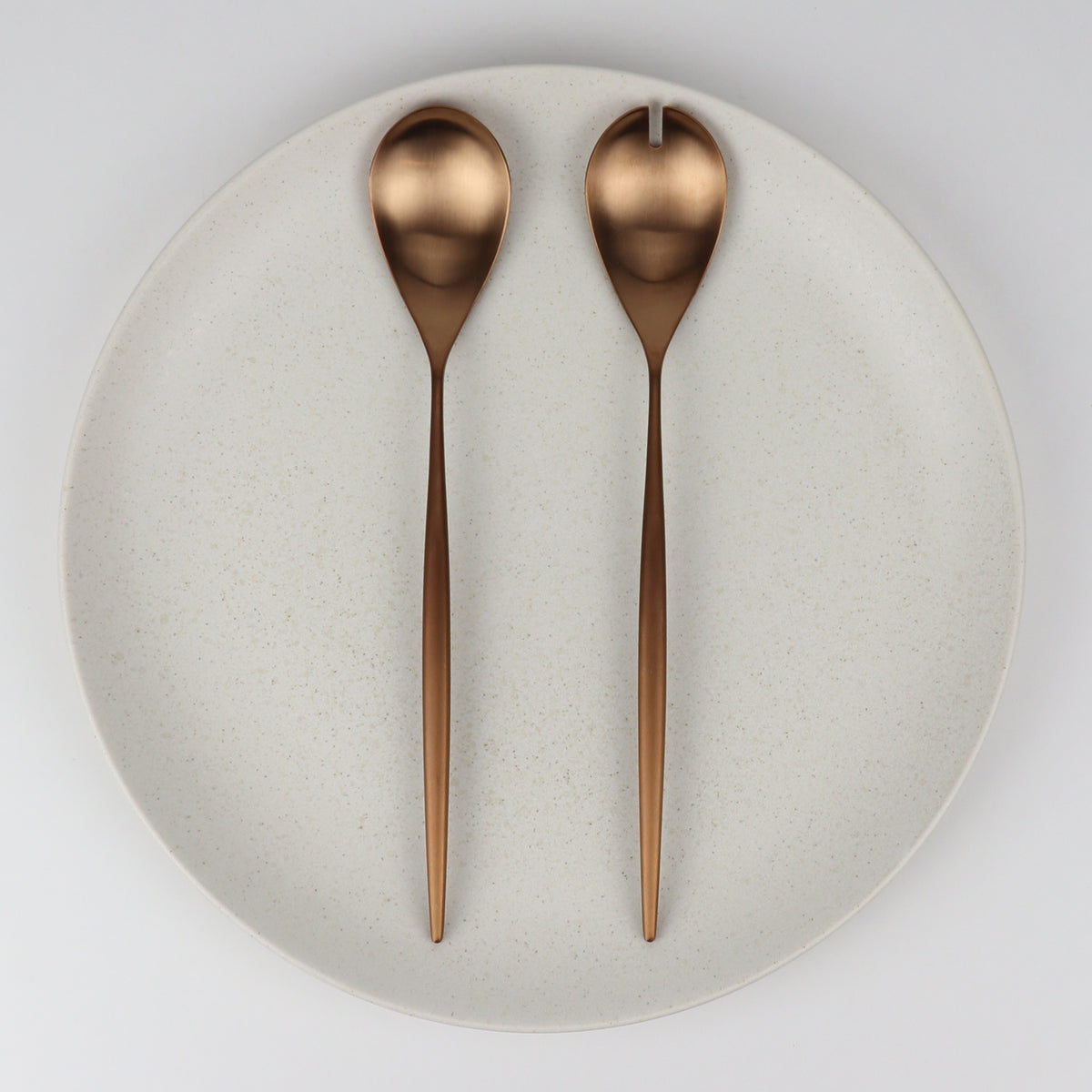 Moon Matte Salad Set Serving Utensils Cutipol Copper  