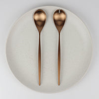 Moon Matte Salad Set Serving Utensils Cutipol Copper  