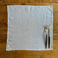 Pinstripe Linen Remnant Napkin Napkin JAK W   