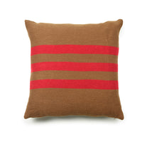 Manitoba Pillow Cover Throw Pillow Libeco 25"x25" Red Stripe With Fill