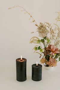 Charcoal Beeswax Pillar Candle Candle Mo & Co Home   