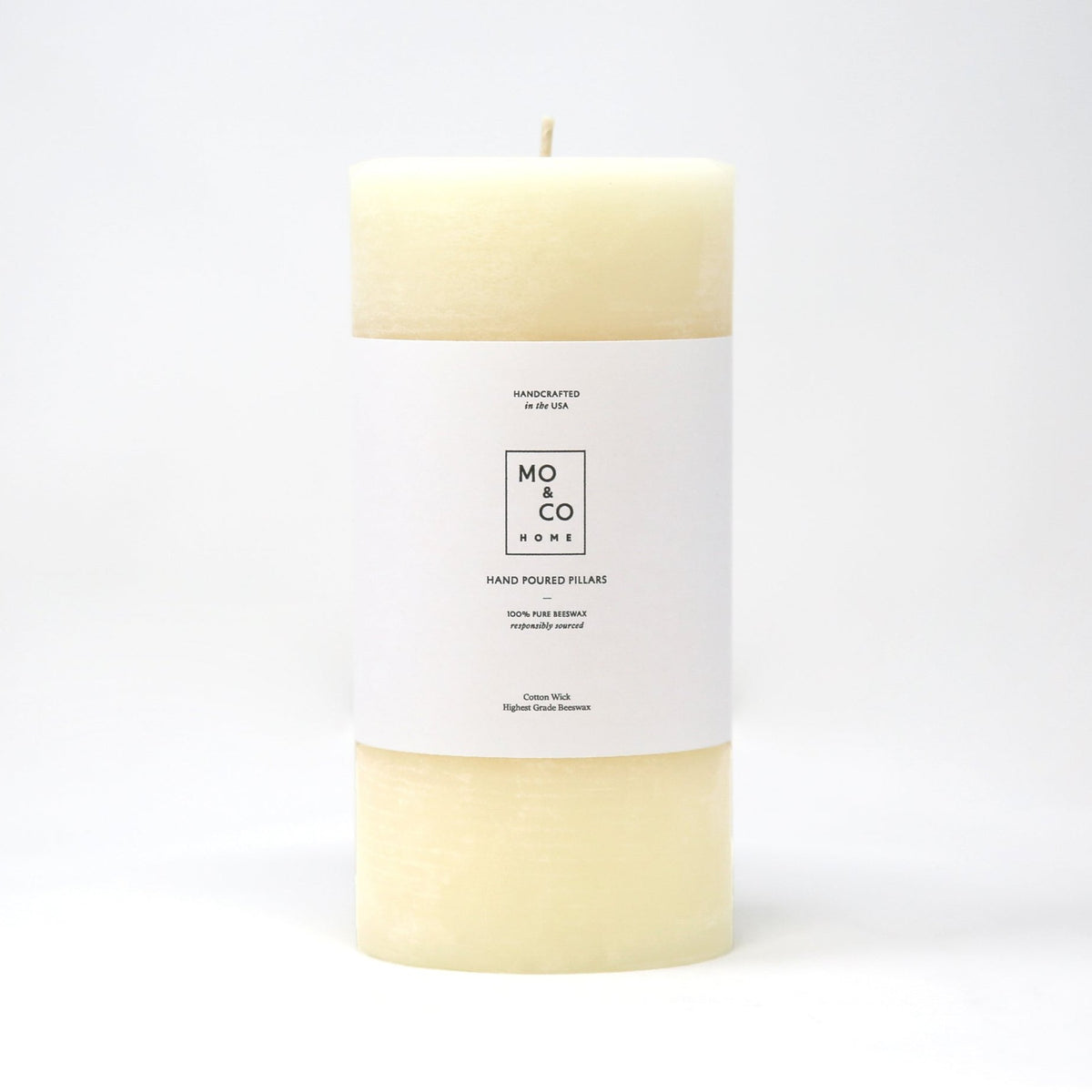 Natural White Beeswax Pillar Candle Candle Mo & Co Home 3" x 6"  