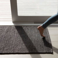 Pony Braid Entryway Rug Black Entryway Mat Nodi   