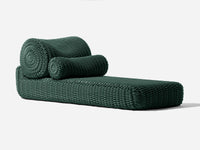 Bolster Chaise Outdoor Chaise Shore Studios Monochrome Emerald  