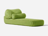 Bolster Chaise Outdoor Chaise Shore Studios Monochrome Lime  