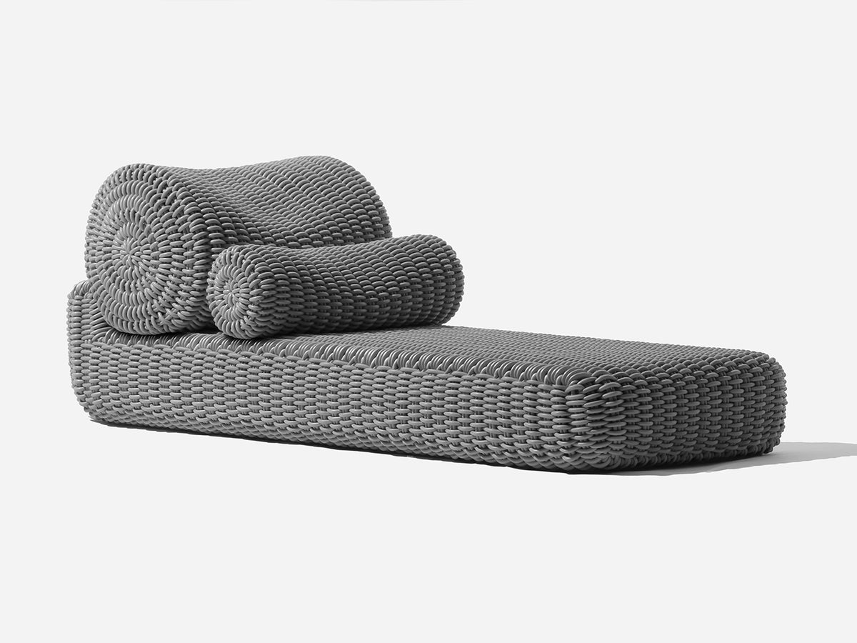 Bolster Chaise Outdoor Chaise Shore Studios Monochrome Slate  