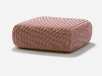 Square Ottoman Outdoor Pouf Shore Studios Monochrome Blush  