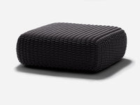 Square Ottoman Outdoor Pouf Shore Studios Monochrome Charcoal  