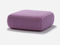 Square Ottoman Outdoor Pouf Shore Studios Monochrome Lavender  