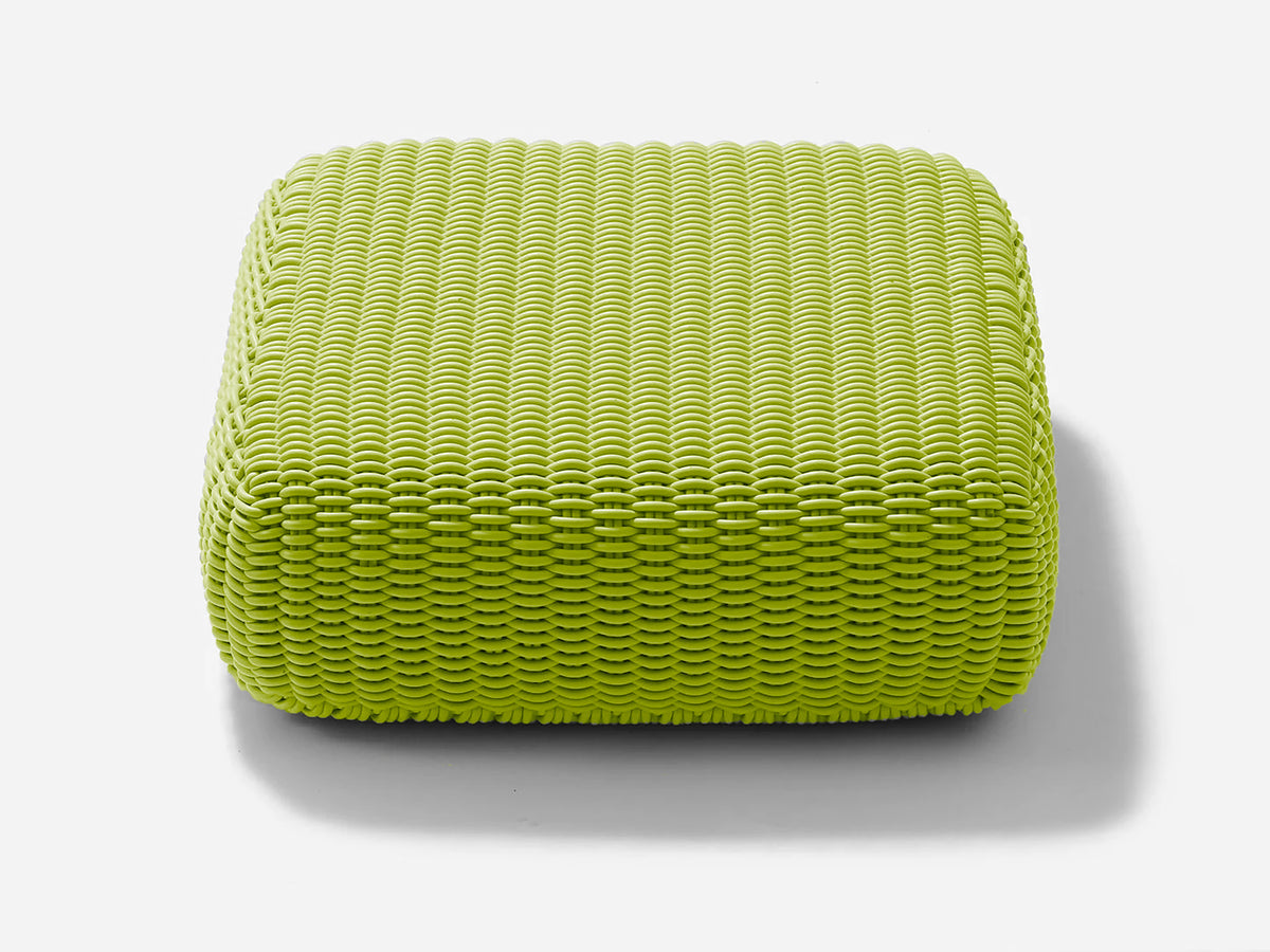 Square Ottoman Outdoor Pouf Shore Studios Monochrome Lime  