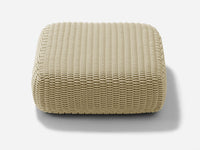 Square Ottoman Outdoor Pouf Shore Studios Monochrome Shell  