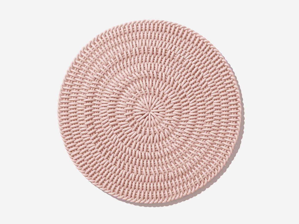 Monochrome Round Mat Area Rug Shore Studios 30" D Monochrome Blush 