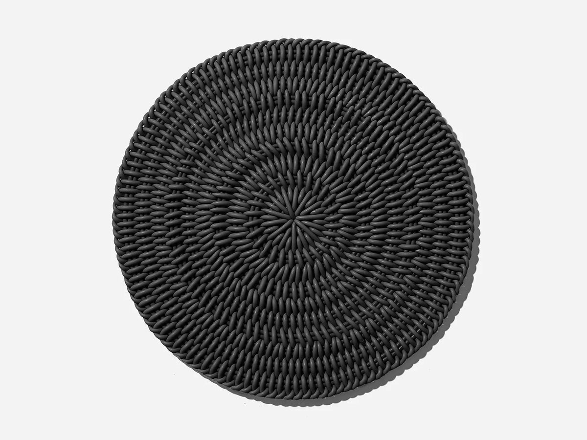 Monochrome Round Mat Area Rug Shore Studios 30" D Monochrome Charcoal 