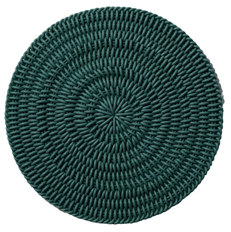 Monochrome Round Mat Area Rug Shore Studios 30" D Monochrome Emerald 