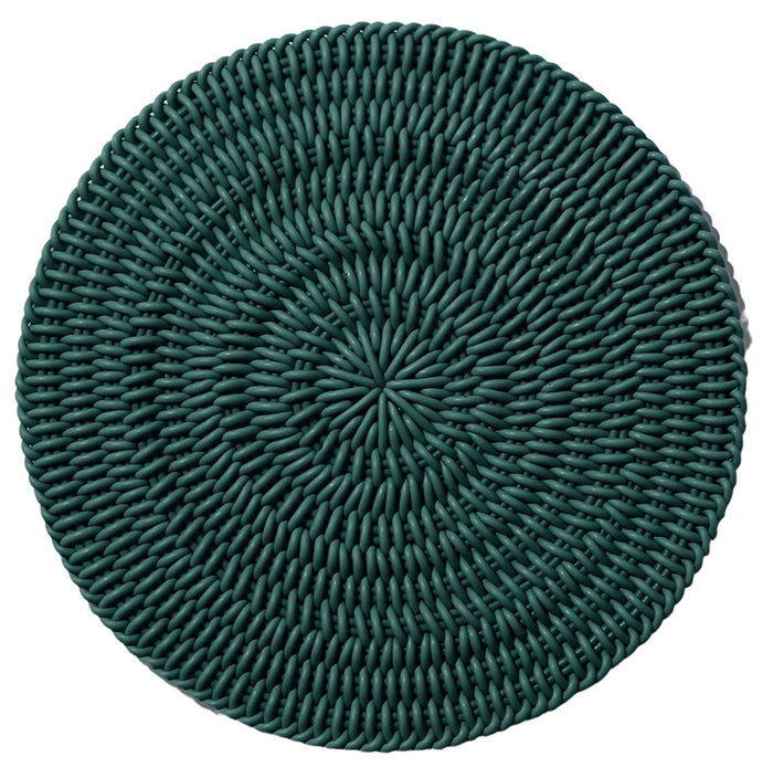 Monochrome Round Mat Area Rug Shore Studios 30" D Monochrome Emerald 