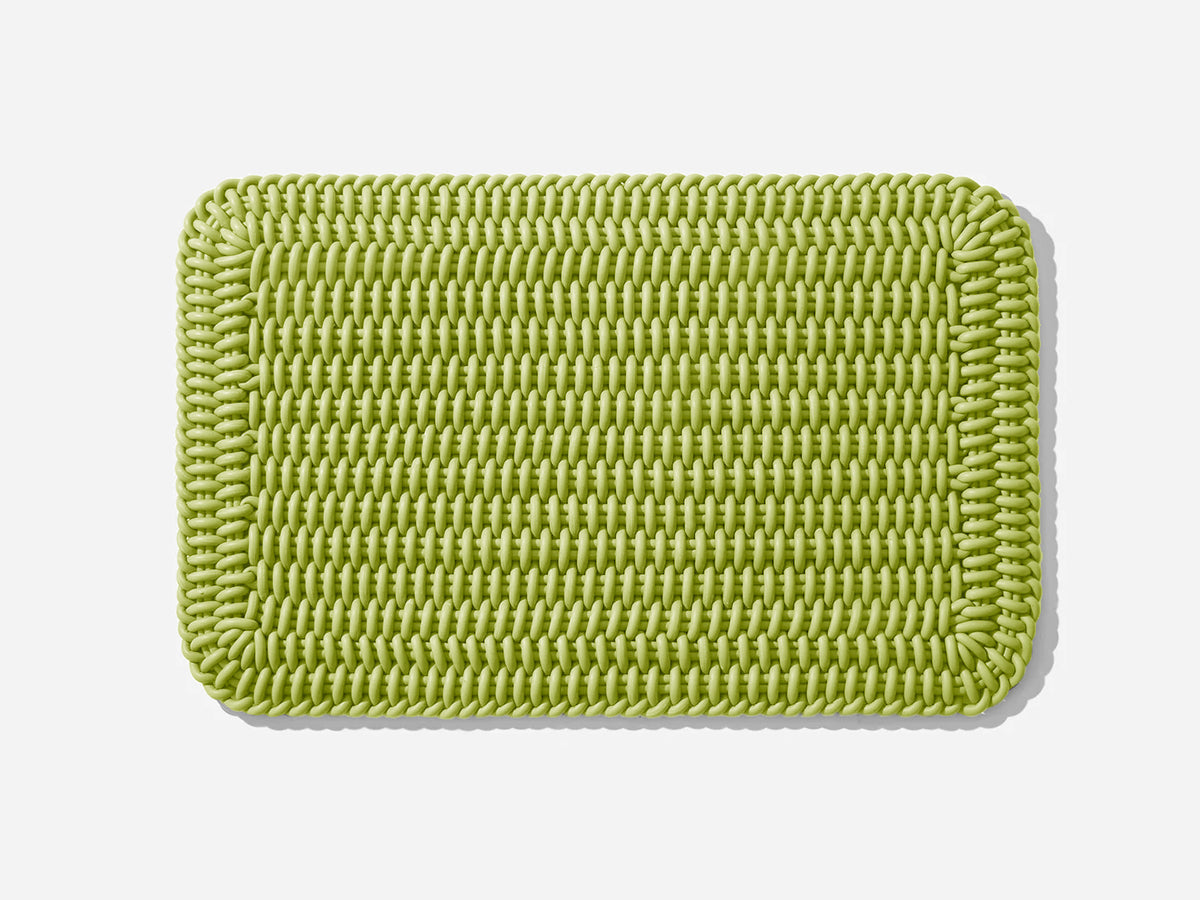 Rounded Entry Mat outdoor rug Shore Studios 2' x 3' Monochrome Lime 