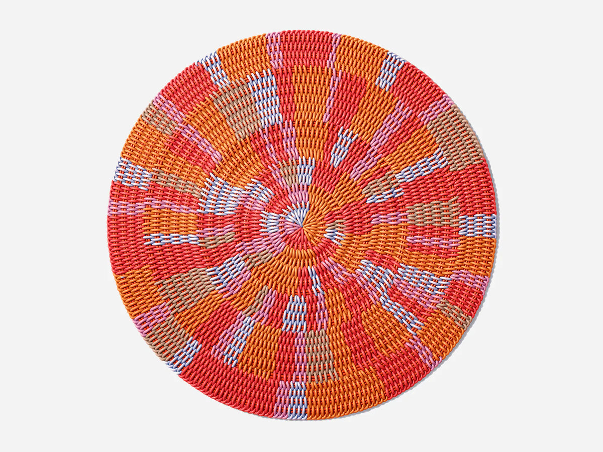 Round Rug Area Rug Shore Studios Small Multistripe Mardi Gras 