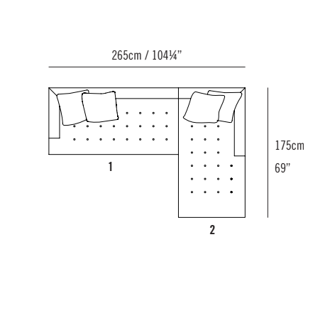 Edward Sectional Sofa Bensen Right 104"W x 69"L Katmandu 1/1