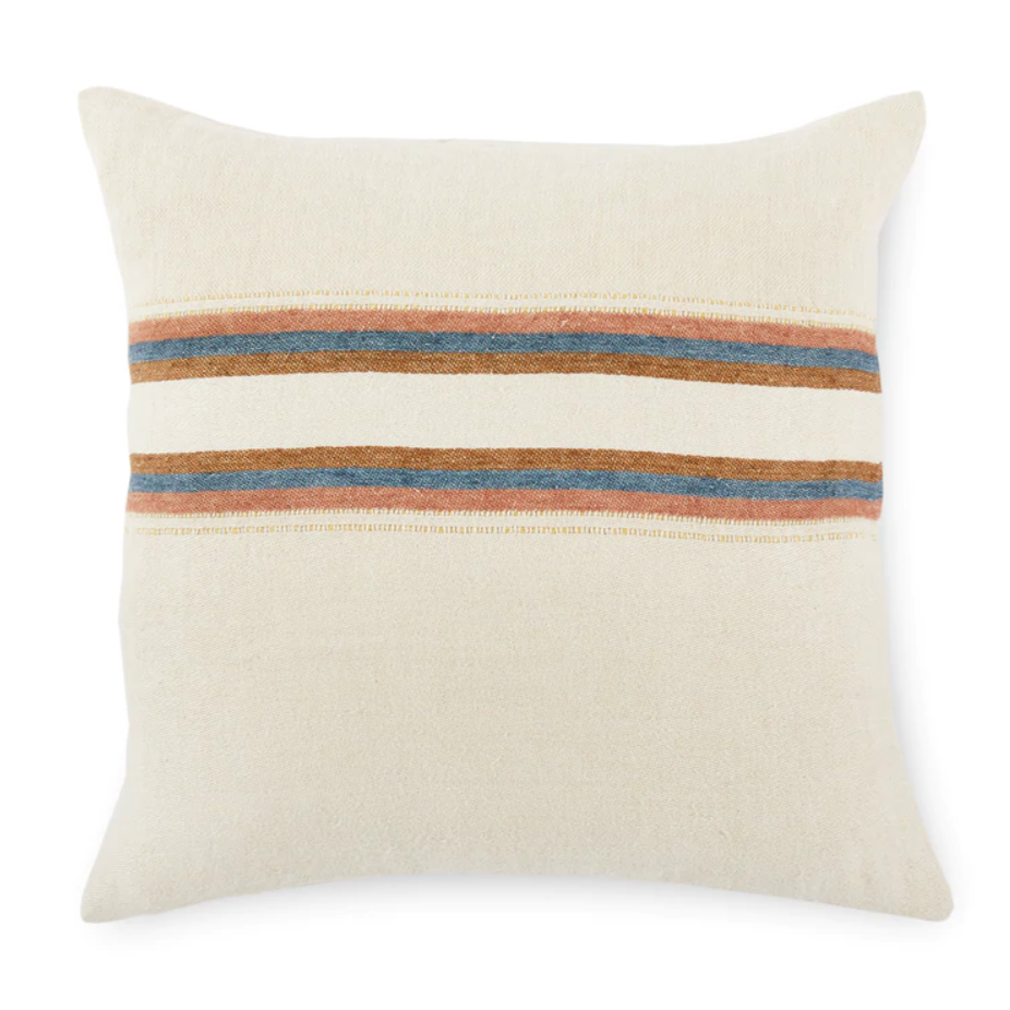 Harlan Stripe Pillow Throw Pillow Libeco 20"x20" Without Fill 