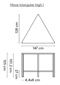 Move Table Arco Triangular High 1 Oak - Veneer 